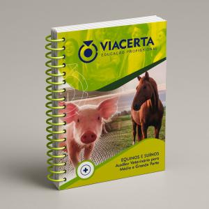 EQUINOS E SUINOS Auxiliar Veterinário para Médio e Grande Porte Capa em Triplex 300g - Miolo em Sulfite 90g 20,5X28,5 cm Colorido Capa com BOPP Brilho Espiral 