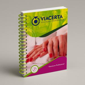 Manicure Profissional Capa em Triplex 300g - Miolo em Sulfite 90g 20,5X28,5 cm Colorido Capa com BOPP Brilho Espiral 