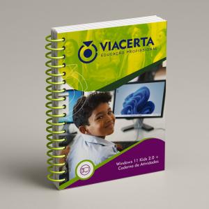 Windows 11 Kids 2.0 Capa em Triplex 300g - Miolo em Sulfite 90g 15X21 cm Colorido Capa com BOPP Brilho Espiral 